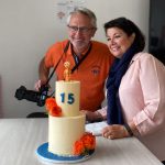 Délicieux gâteau pour les 15 ans de Handirect Nantes cogérée par Dominique Leroy et Eric Leroy